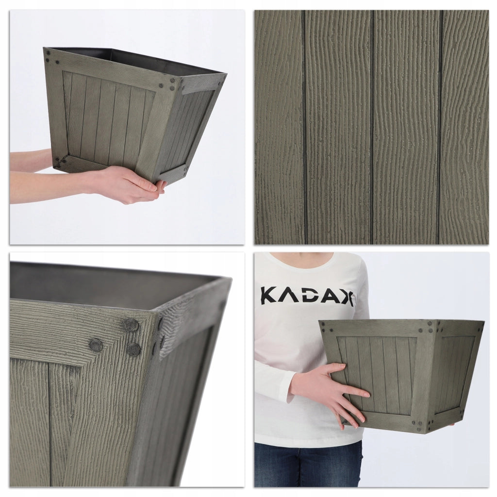 Vaso da fiori KADAX, quadrato, 30 cm, per balcone o terrazzo, grigio.