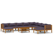 Set di mobili da giardino mobili da esterno 11 pezzi con cuscini legno massello di acacia 02_0015282