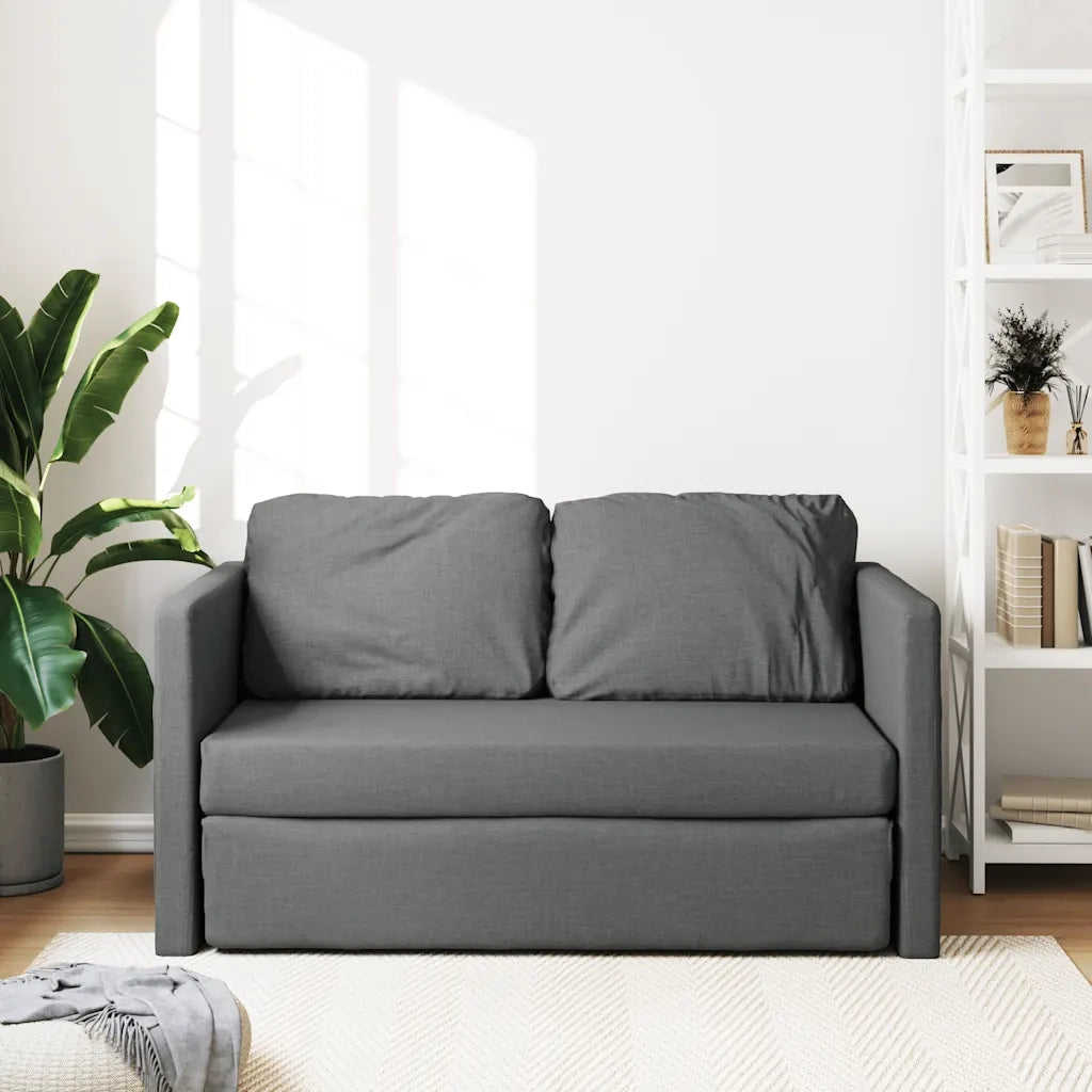 Divano Letto da Terra 2 in 1 Grigio Scuro 112x174x55 cm Tessuto 353965