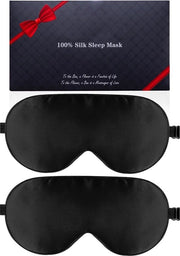 Doppio Slaapmasker in Seta, 2 pezzi Ombrellino per gli Occhi con Cinturino Regolabile, Tenda per il Sonno, Copertura per gli Occhi, 100% Blocca la Luce Riduce gli Occhi Gonfi, Regalo