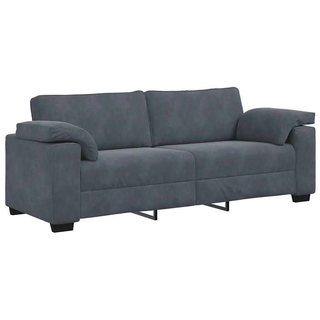 vidaXL Set di Divani 3 pz con Cuscini Grigio Scuro in Velluto
