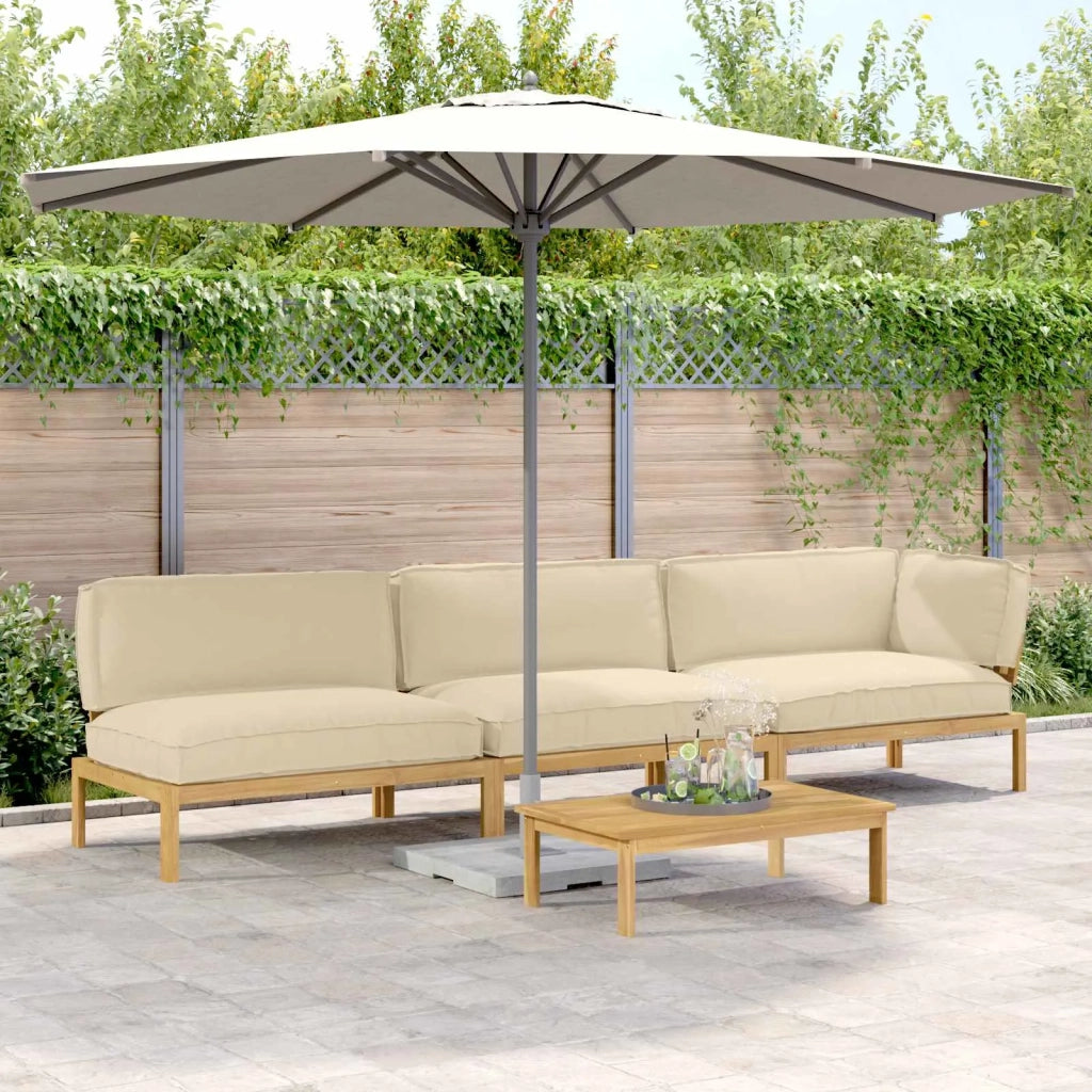 Set di divani con cuscino 4 pcs Beige Legno di Acacia Massello 3418317