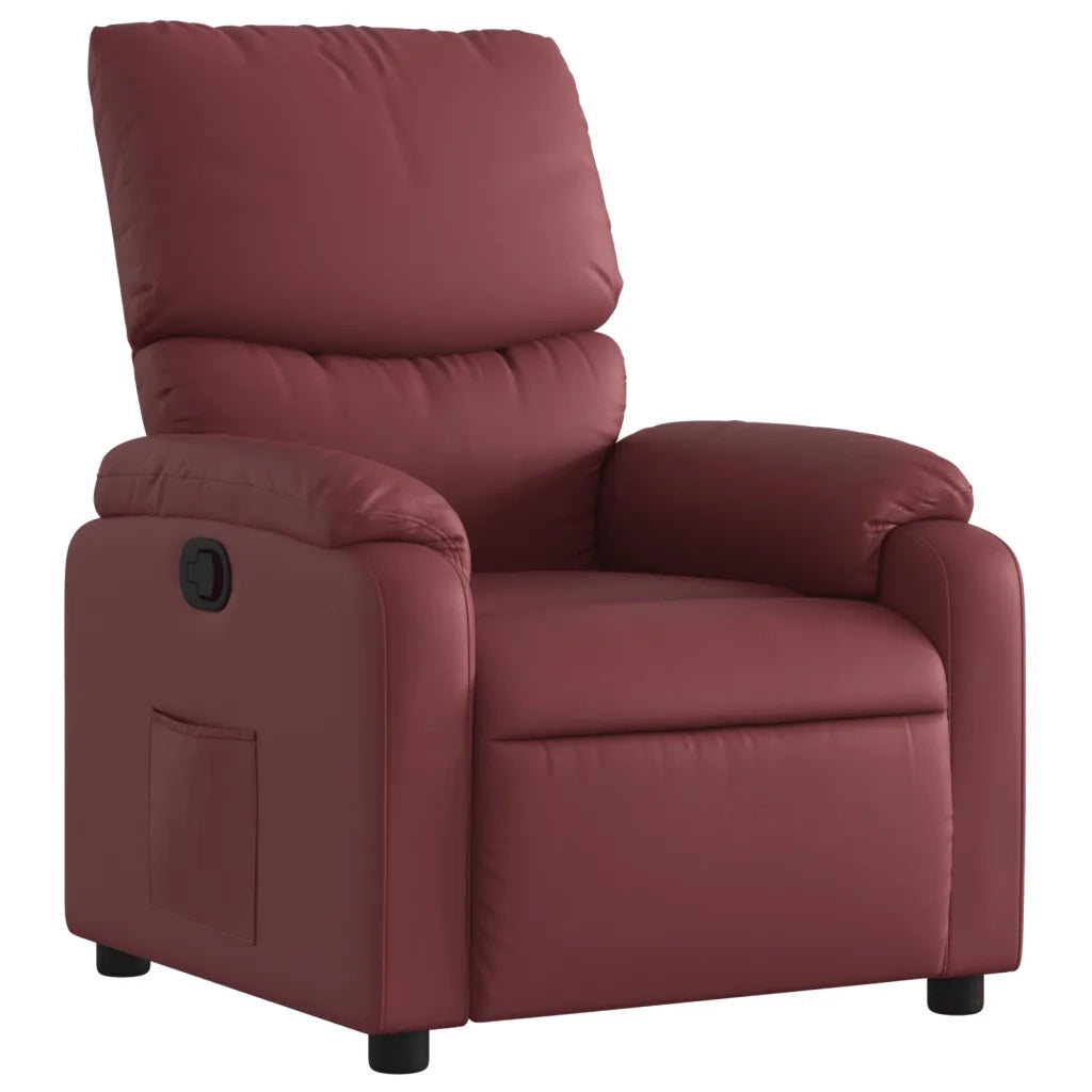 Poltrona | Sedia Relax Reclinabile Rosso Vino in Similpelle