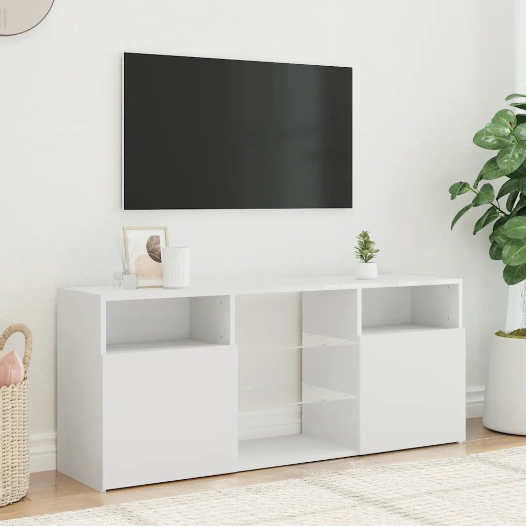 Mobile Porta TV con Luci LED Bianco 120x30x50 cm