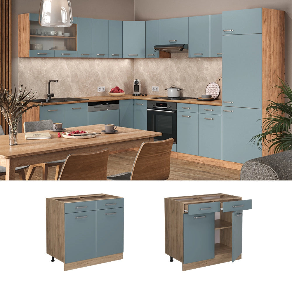Vicco Mobiletto base per cucina Grigio-blu 80 cm senza piano di lavoro