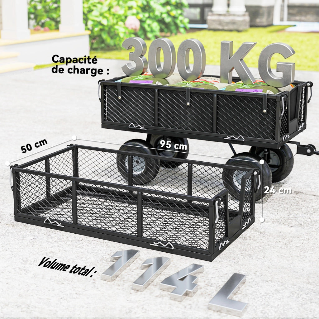 Carrello da giardino ¨C zephmum ¨C 300 kg, nero