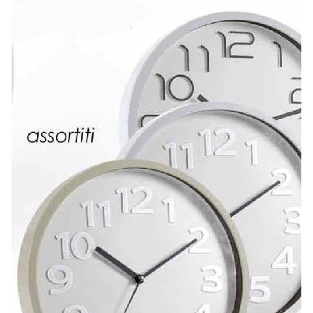 Trade Shop - Orologio Da Parete Tondo 30x4 Cm Movimento Silenzioso Elegante Assortiti 684111 -