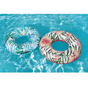 Trade Shop - Salvagente Palme Tropicali Floreali 119cm Ciambella Gonfiabile Mare Piscina 3623 -