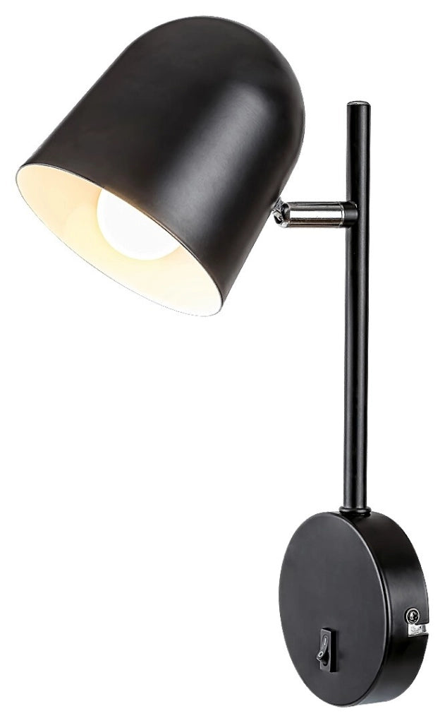 Applique Egon Rabalux nero opaco E14 con interruttore