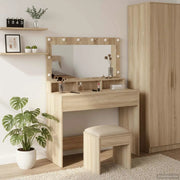 Tavolo da Trucco con specchio-Tavolo da Vanit¨¤ Rovere Sonoma 100 x 41 x 135 cm