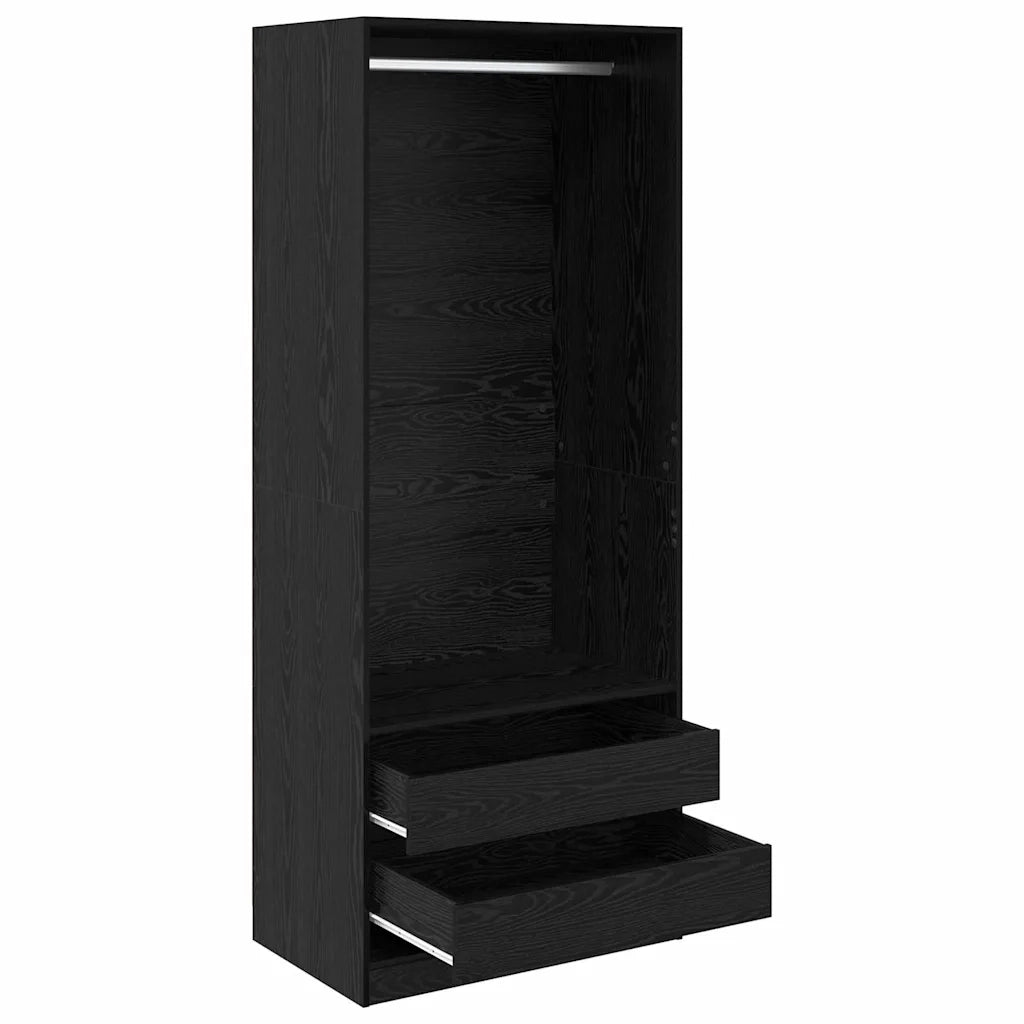 Guardaroba Rovere Nero 80 x 50 x 200 cm Legno multistrato