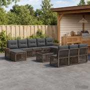 Set Divano da Giardino 11 pz Grigio polyrattan 3434954