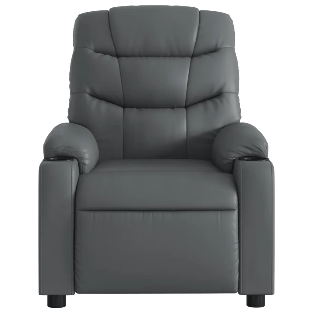 Poltrona | Sedia Relax Reclinabile Grigia in Similpelle