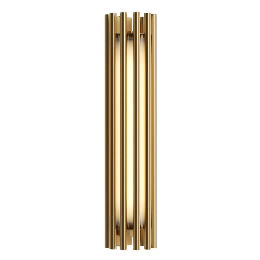 Applique Contemporanea Sonata Led Alluminio Ottone Diffusore Vetro Oro