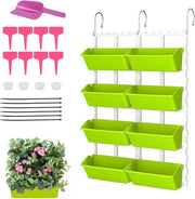 Pianta verticale per balcone con più livelli di sostegno per piante da sospensione - per la coltivazione di verdure, fiori, piante grasse e fragole su balcone - vasi per piante da appendere (verde chiaro)