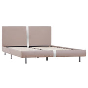 Letto matrimoniale | Letto per adulti | Giroletto senza Materasso Cappuccino in Similpelle 140x200 cm