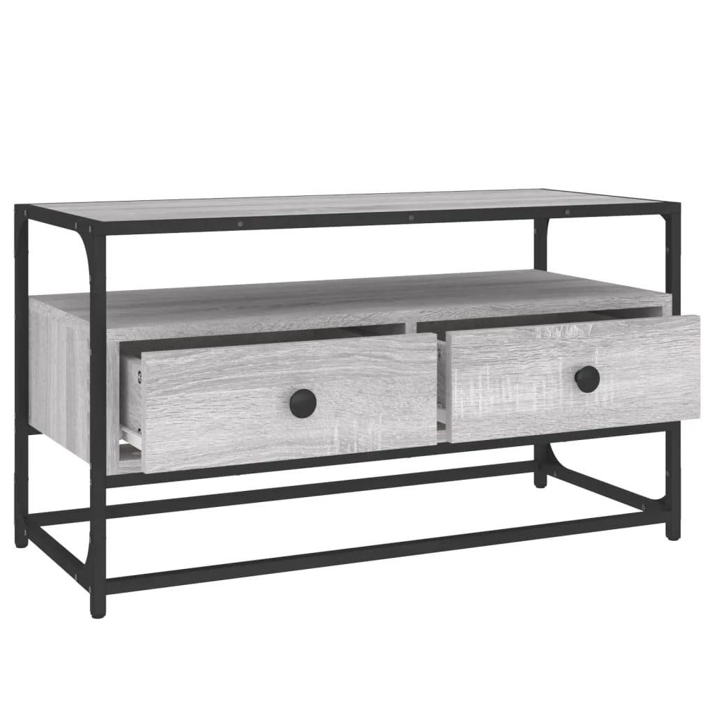 Mobile TV multimediale mensola TV credenza TV sala da pranzo soggiorno camera da letto Sonoma 80 x 35 x 45 cm legno ingegnerizzato grigio 02_0028459
