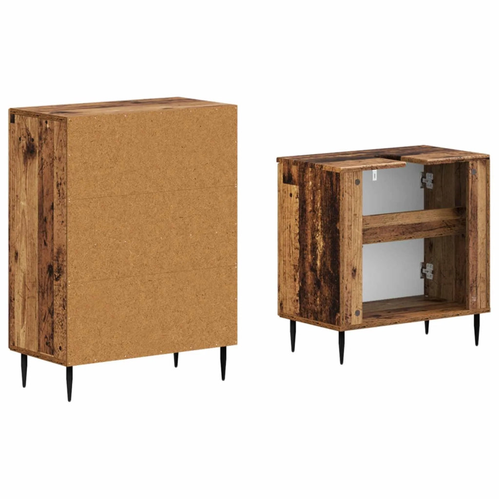 Set di Armadi da Bagno da 2 Pezzi HAARLEM Legno antico 3417619
