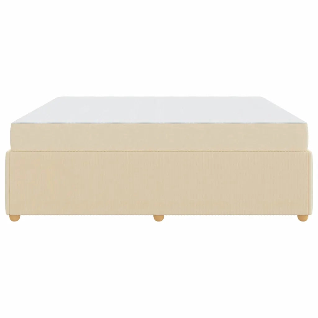 Struttura del letto con materasso Crema 180 x 200 cm Tessuto