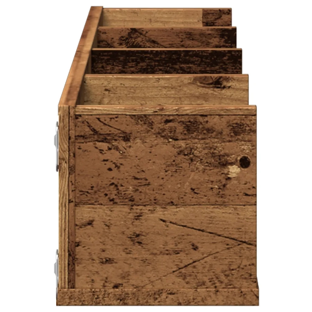 vidaXL Scaffale Porta CD a Parete Antico 100x18x18cm Legno Multistrato