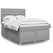 Giroletto a Molle con Materasso Grigio Chiaro 140x200cm Tessuto