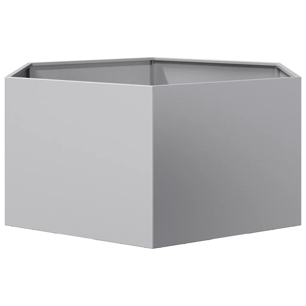 Fioriera da Giardino Esagono 104x90x45 cm in Acciaio Zincato 851134