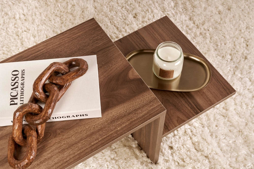 Tavolino da caffè in legno "Harmony" - 80 x 40 x 40 cm - Noce