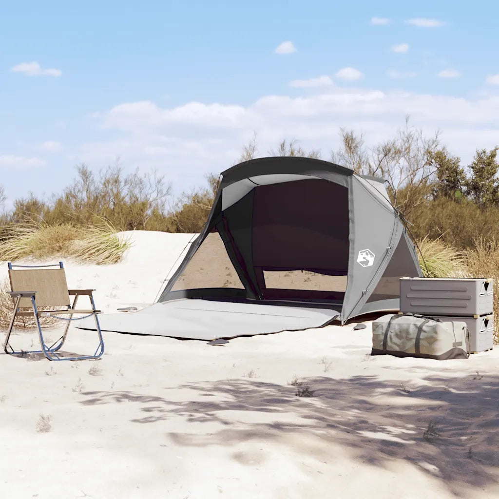 Tenda da Spiaggia 2 Persone-Tenda da campeggio Grigia Impermeabile