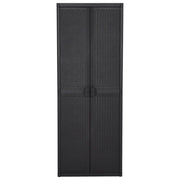 Armadio da Giardino Nero 65x45x172 cm in Rattan PP 151237