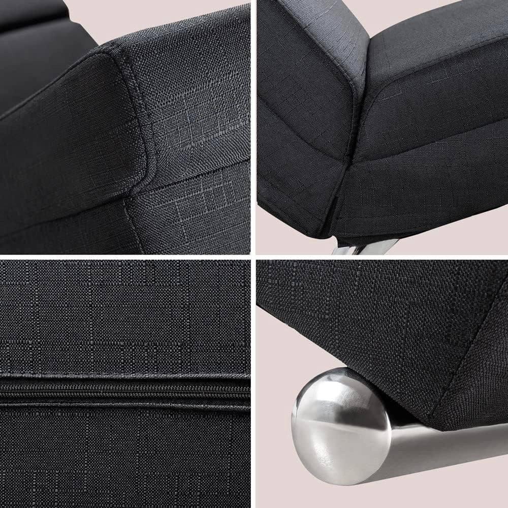 ® Poltrona Chaise Longue 186x89x55 cm Lettino Sdraio Ergonomico in Tessuto Imbottito Portata 180 kg Soggiorno Ufficio Interno Reclinabile Lettura