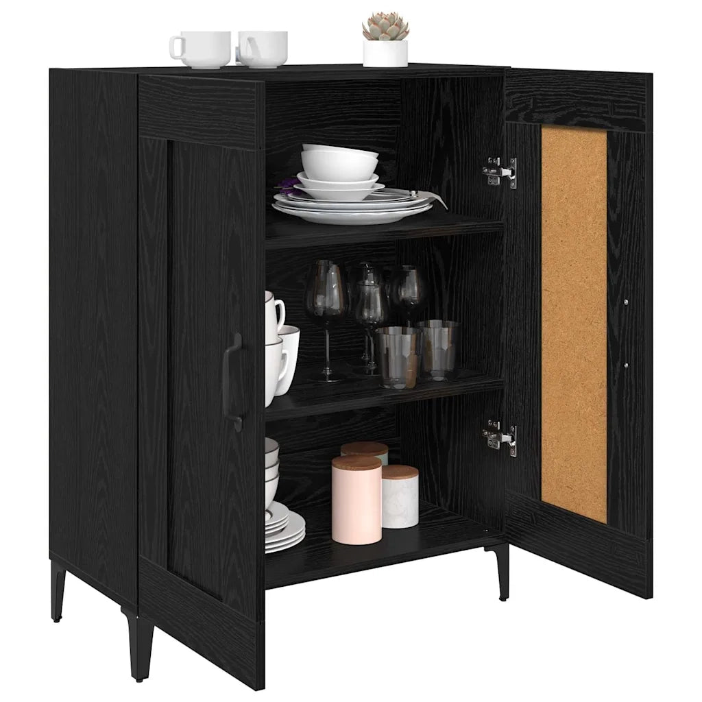 Credenza Rovere Nero 69,5 x 34 x 90 cm Legno ingegnerizzato 886239