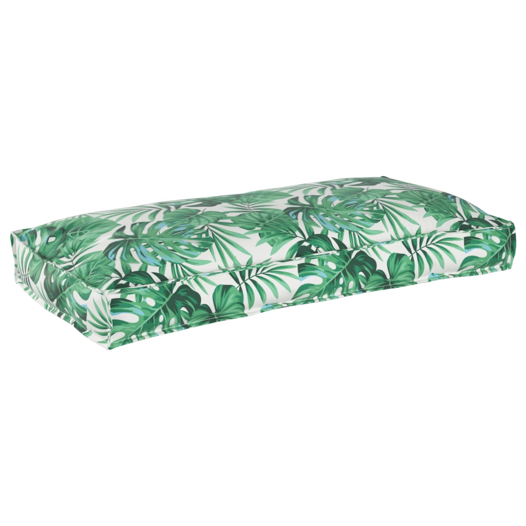 Cuscino da pallet per Seduta/Schienale Motivo a Foglia 120x60x12 cm Tessuto Oxford