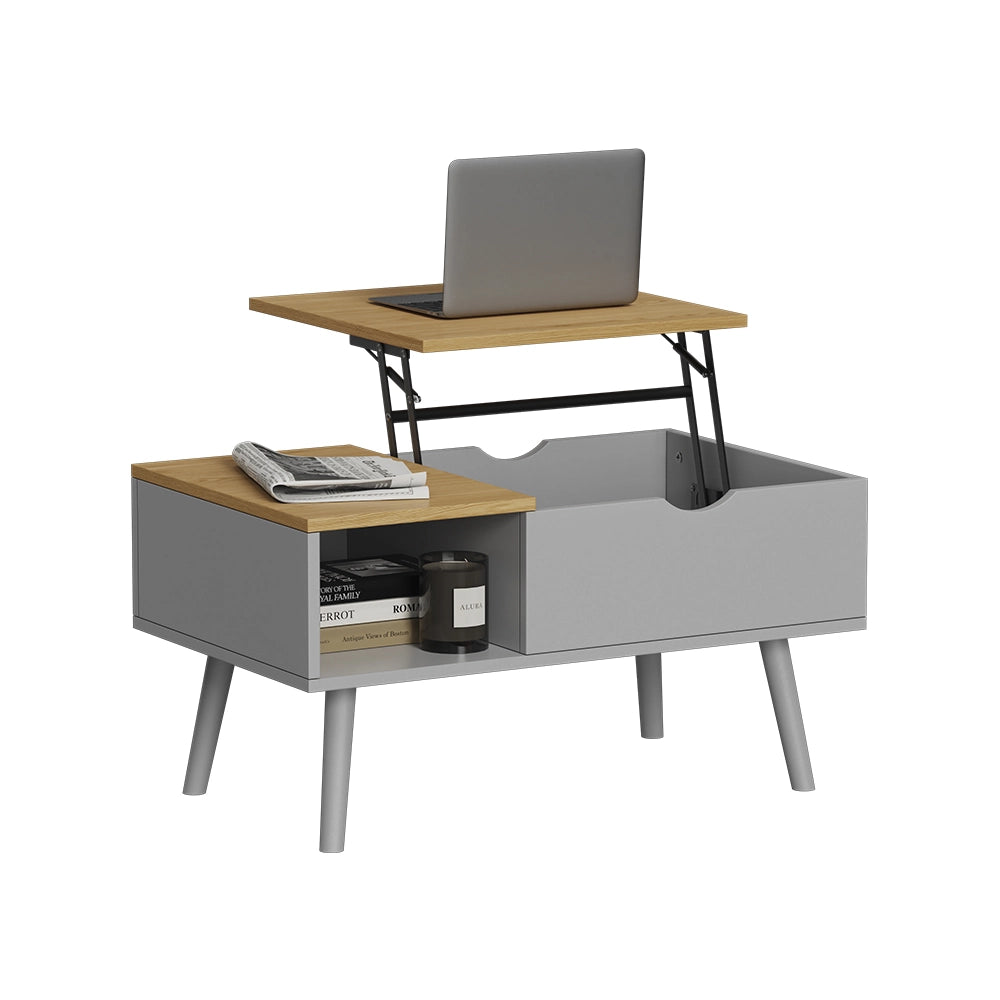 Vicco tavolino soggiorno Grigio 76 x 45 cm con funzione di sollevamento