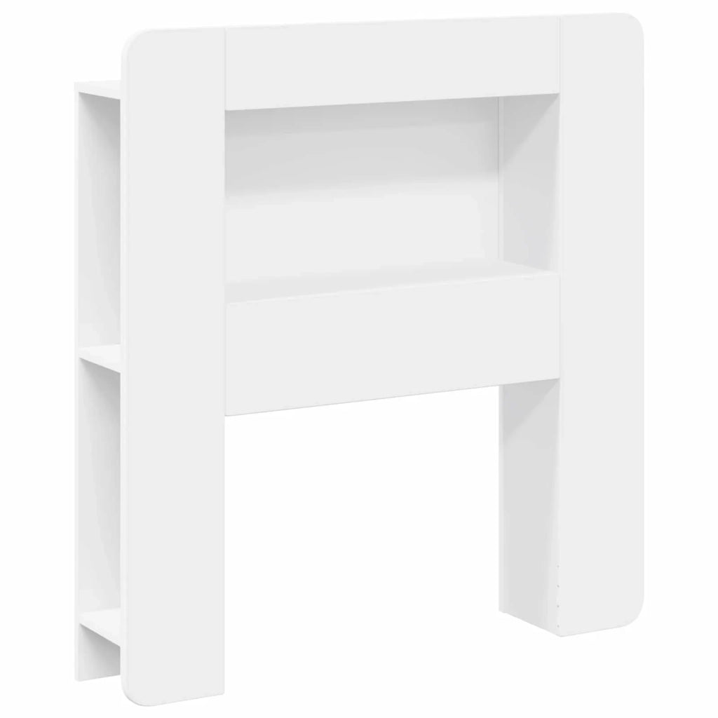 Testata del letto con archiviazione Bianco Legno ingegnerizzato