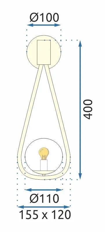 Lampada Da Parete Vetro Palla Gold APP603-1W