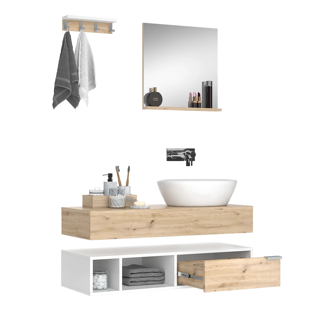 Vicco Set di mobili da bagno Bianco 4 parti