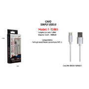 Trade Shop - Cavo Usb Di Ricarica Simply Usb 3.0 Da 1mt Ampere Cellulare 5v-2000ma Maxtech F-tc001 -