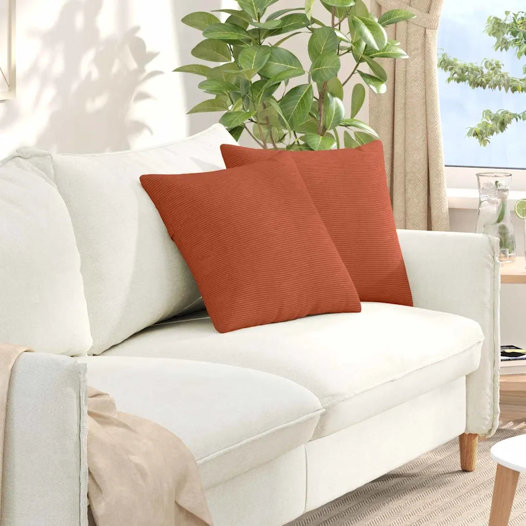 Cuscini da Divano 2 pz-Set di 2 Cuscini per Sofa Rosso Arancio 45 x 45 cm