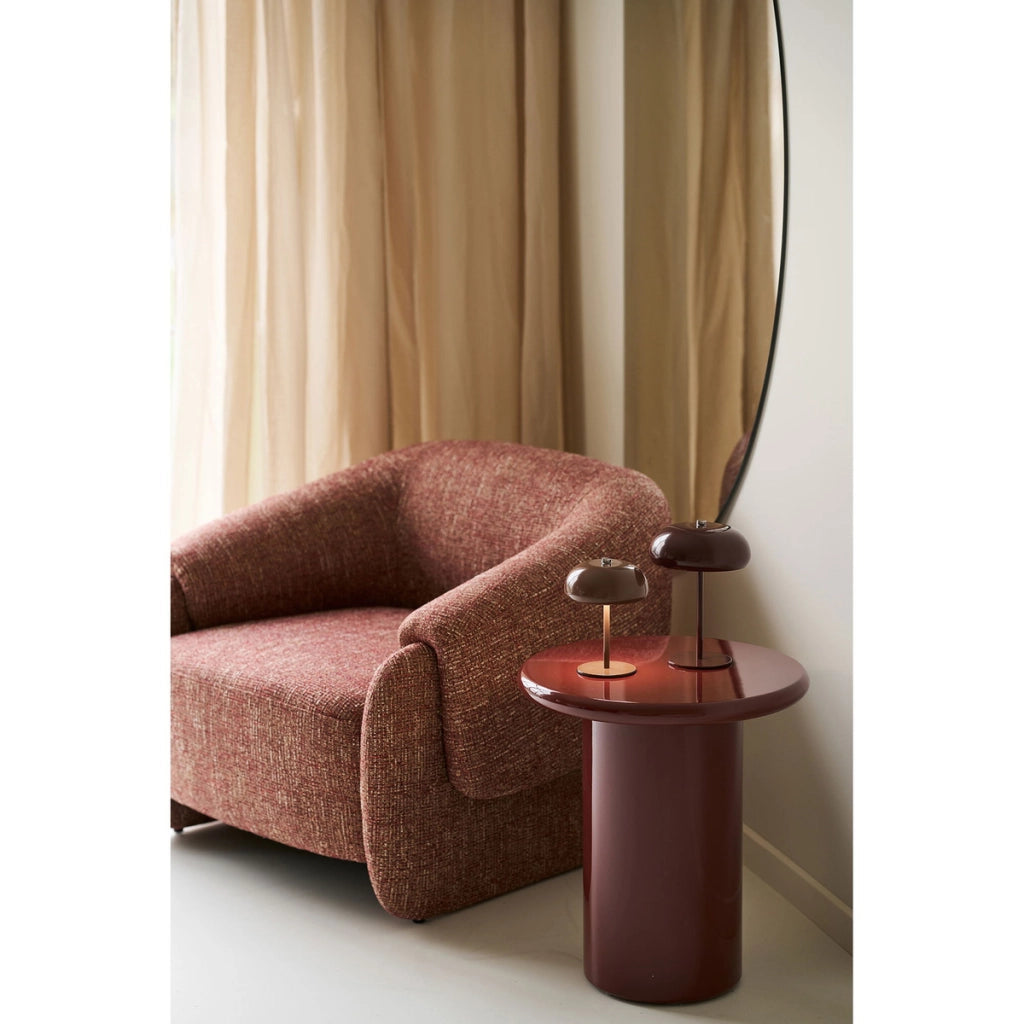 Lampada da tavolo Margate ricaricabile in metallo bordeaux o16 cm