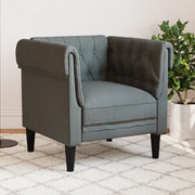 Divano Sedia-Poltrona Chesterfield Grigio Scuro in Tessuto