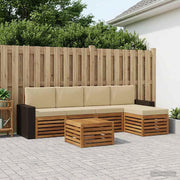 Set di divani da esterno 6 pz Naturale e Beige 3384274