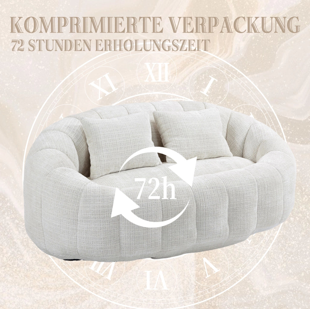 Divano lounge in ciniglia beige 150x95x63 cm