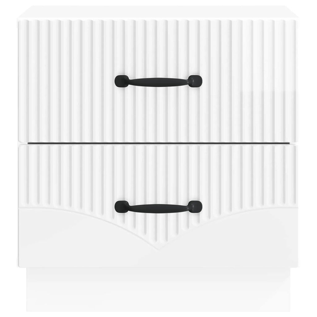 Armadio da Notte 2 pcs Bianco Lucido 43 x 34,5 x 44,5 cm