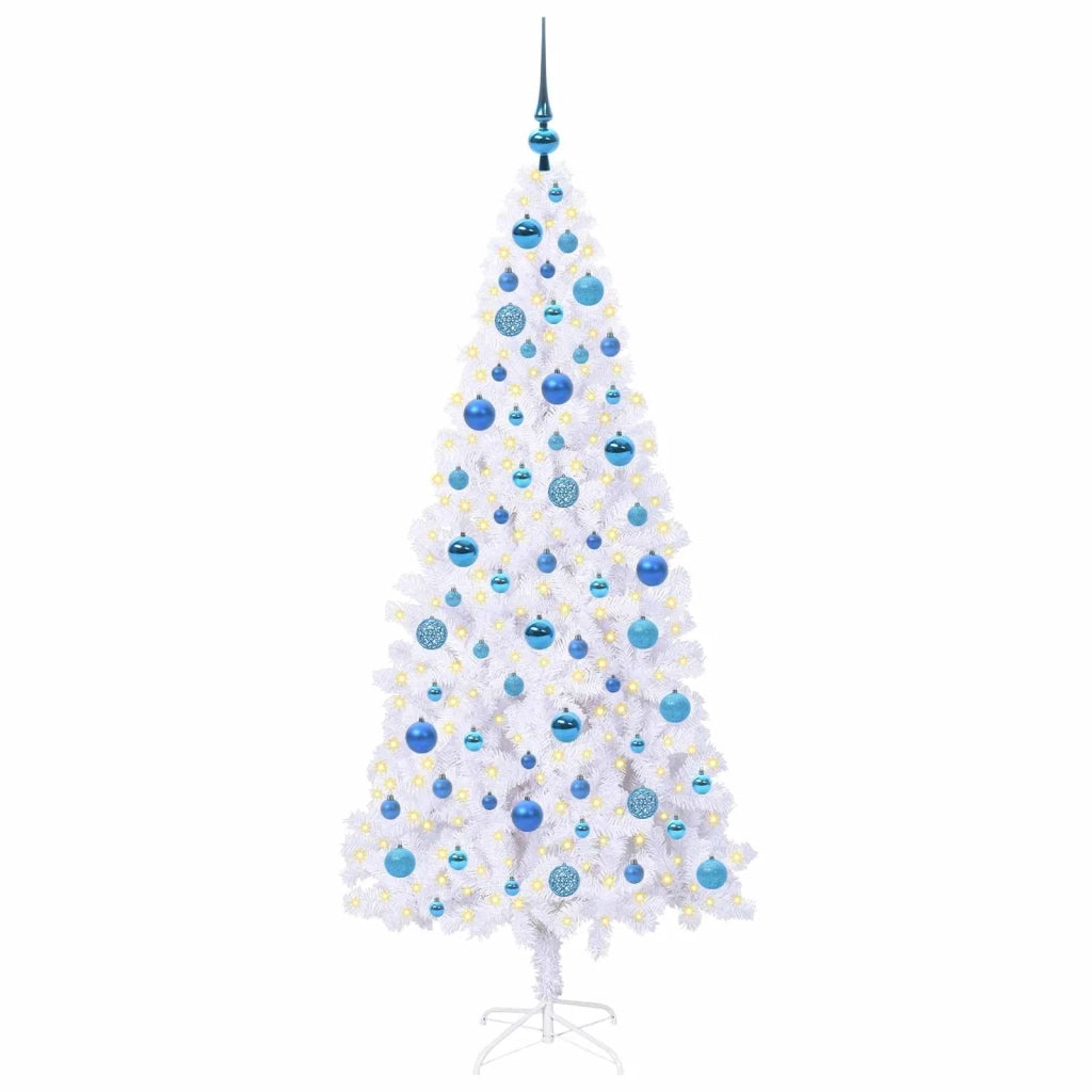 Albero di Natale | Decorazioni natalizie artificiale Bianco 180 cm PVC e Acciaio