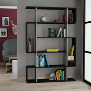 Libreria Agamermis, Scaffale da ufficio, Mobile portalibri, Biblioteca, 110x26h161 cm, Antracite e Beige