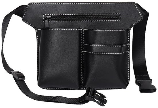 ONF3 - Tas per strumenti per capelli - Tas professionale per capelli - Materiale PU - Nero - Tas con cinturino - Ideale per uso in salone e domestico - Compatta...