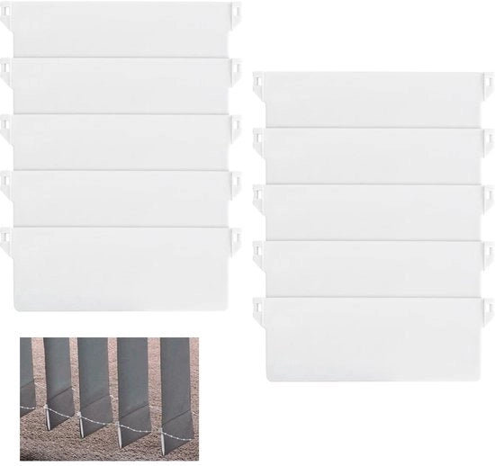 Verticale Slat Gordijnen - Vervangslats - 10 Stuks - Bianco - Ondersteuningsgewichten - Adatto per Casa e Ufficio - 89 mm