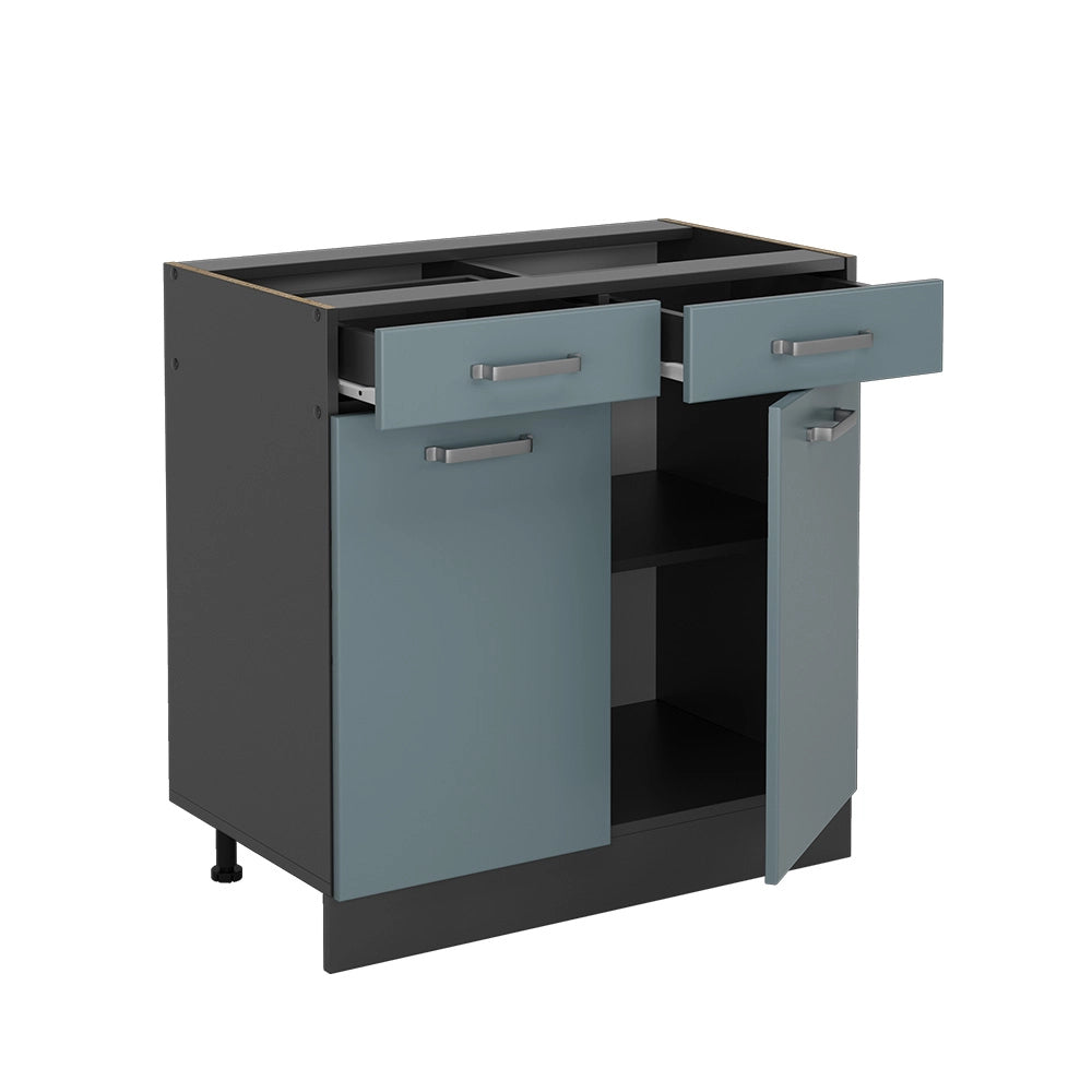 Vicco Mobiletto base per cucina Grigio-blu 80 cm , PL Rovere