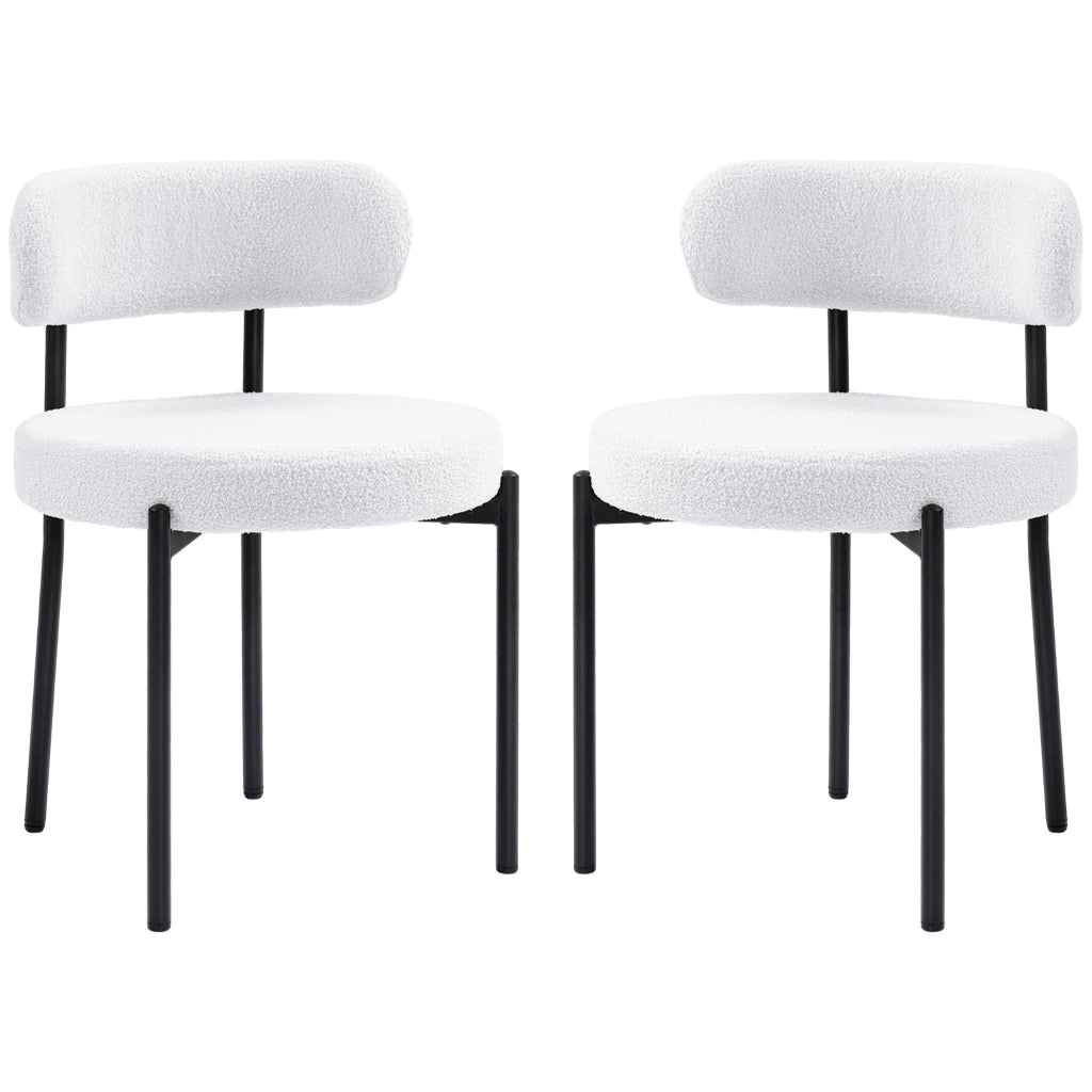 Set Sedie da Pranzo Imbottite ¨C Zephmum ¨C Cremewei? Struttura Metallo