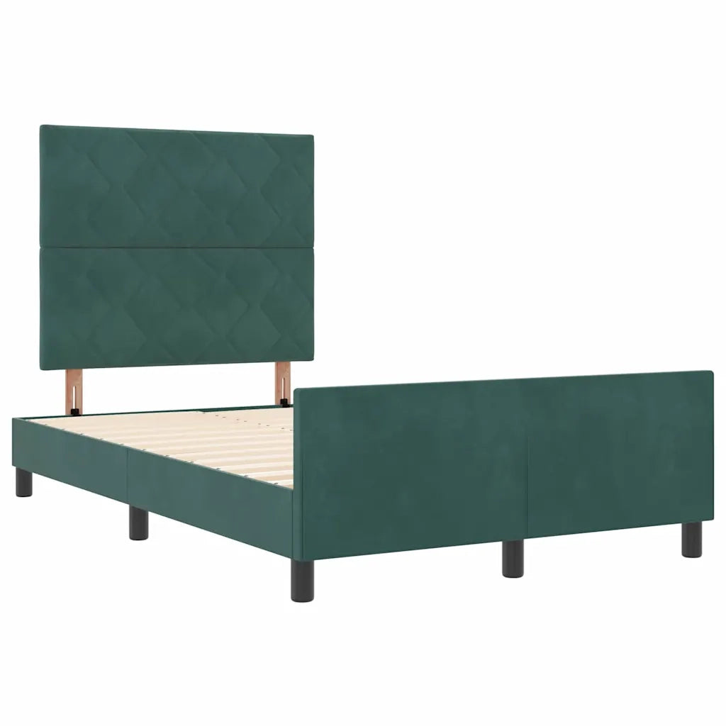 Letto a molle con testiera Verde Scuro 120 x 200 cm Velluto 3345002